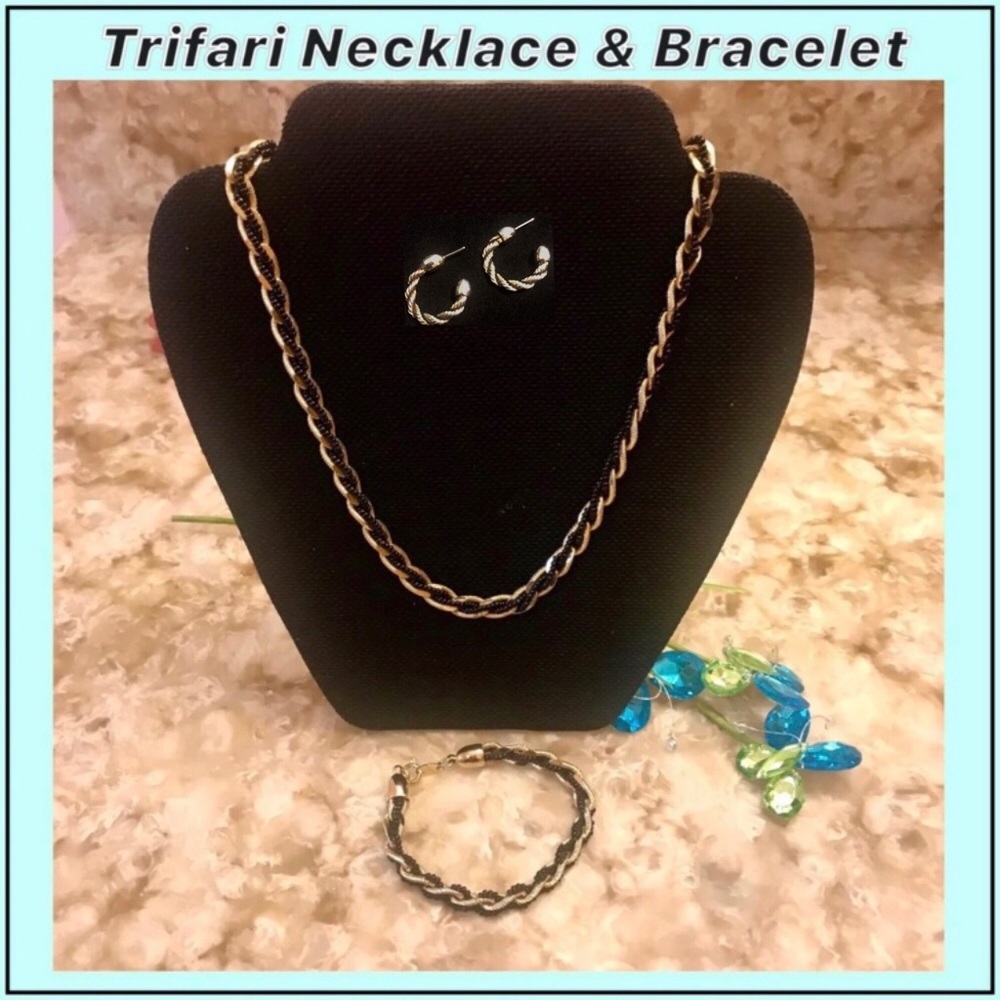 Vintage Trifari Necklace & Bracelet w/ Earrings
